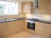 All new oak kitchen in the bungalow with integrated fridge freezer